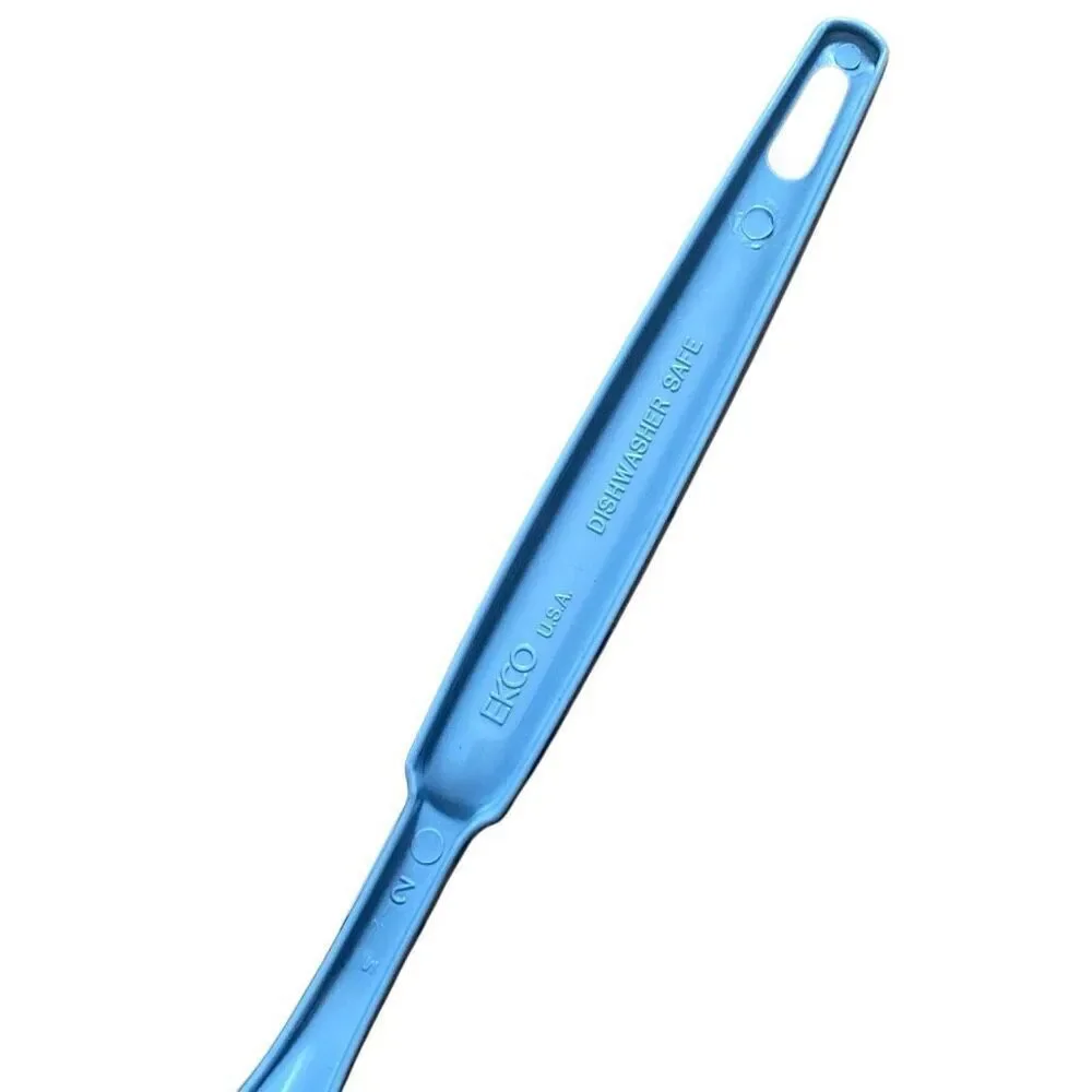 Vintage Ekco Nylon Utensil Slotted Spaghetti Spoon Fork Robins Egg Blue vtg htf